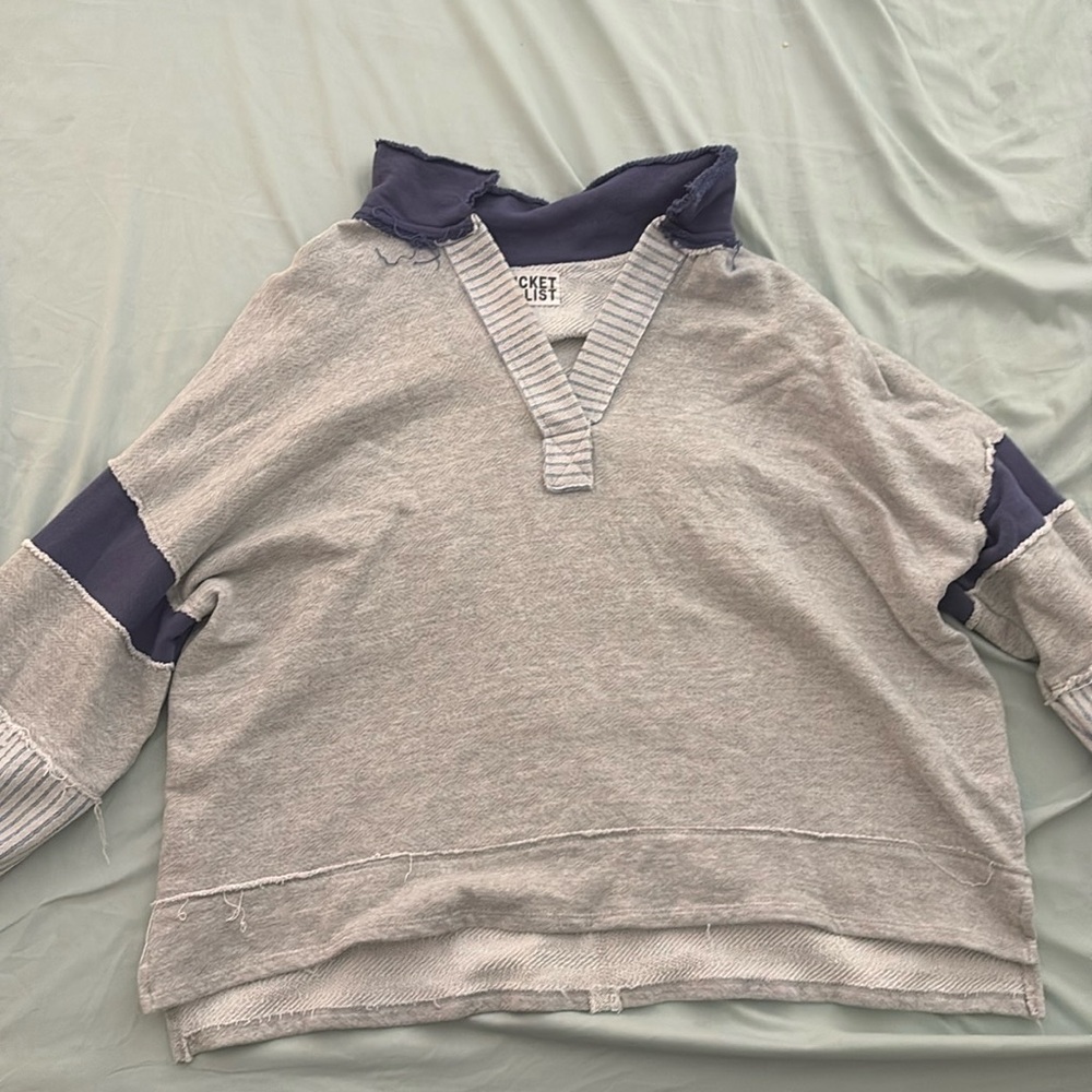 Gray and Navy Sweater